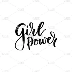 女孩力量墨水钢笔矢量字母。手绘女权主义口号。女人励志口号。矢量书法插图的女权运动。t恤的现代设计