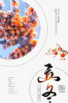 中国风冬季节气宣传二十四节气立冬海报
