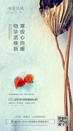 房地产二十四节气大寒海报-源文件-采灵感-cailinggan.com