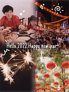 春节晒图春节祝福新年祝福人物2022新年元旦晒照拼图plog模板