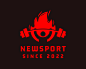 Fitness Weightlifting Fire logo design