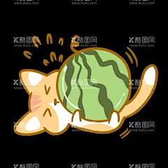 猫  - 源文件下载【酷图网】插画,猫咪,治愈,小清新,卡通动物,包装素材,