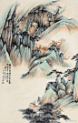 #国画山水# 清朝晚期画家汪采白（1887～1940）作品欣赏 ​​​​