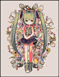 从去年miku生日至今画得所有的miku...一年了呀..强行九图