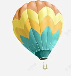 手绘条纹热气球装饰