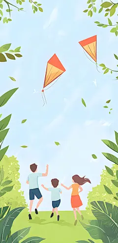 春季竖屏背景卡通