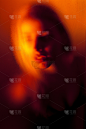 肖像,运动模糊,压克力玻璃,垂直画幅,女人,遮住脸,橙色,光效果,阴影