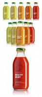Healthy Heart果汁饮料包装-强调的是“100％澳洲本土产品，让水果的自然风光和诱人的色彩通过瓶子展现出来