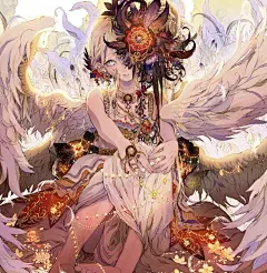 #设计视角# 日本插画师 月岡月穂 一组唯美华丽插画设计#设计秀# ​​​​