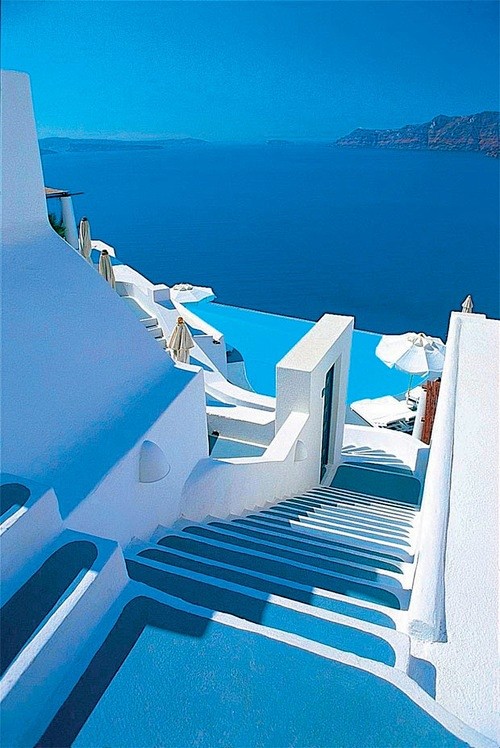 蓝，圣托里尼岛，希腊的色调