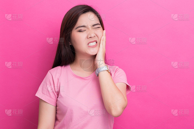 女人,悲痛,牙齿,人的牙齿,痛苦,身体受...