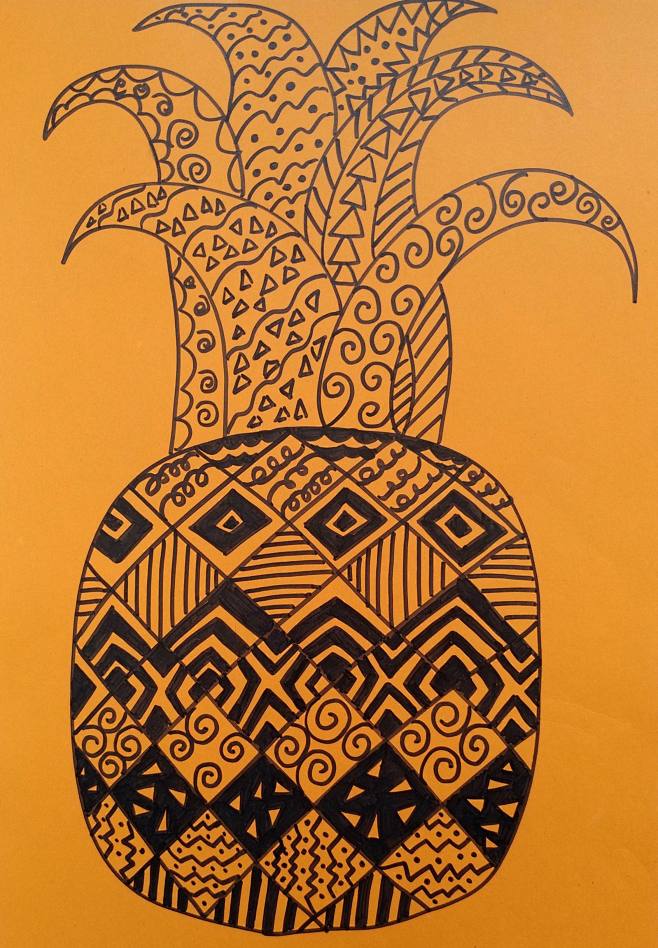 线描菠萝
