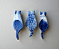 Cat  Brooch  Handpainted Delft blue porcelain by HarrietDamave, $37.00: 