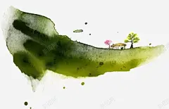 中国风意境水墨茅草屋高清素材 设计图片 免费下载 页面网页 平面电商 创意素材 png素材
