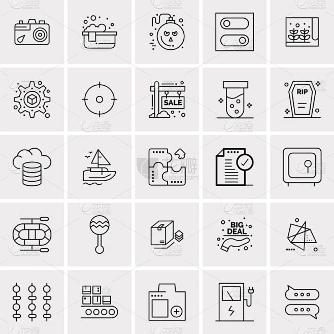 set 25 universal business icons图片_纹理图片素材-花瓣网