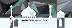 矢量插图的斋月和开斋节穆巴拉克贺卡在绿色的背景