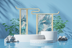 MsGao采集到蓝色展台