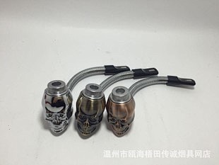 烟具配件 欧美爆款 鬼头骷髅头烟斗 金属...