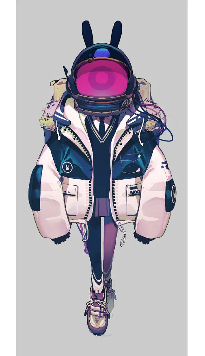 少女太空服 画师：INHYE twi：inhye162 -花瓣网
