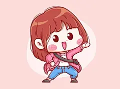 卡通可爱小女孩插画指向伸手矢量图设计素材