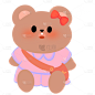 扁平-可爱拟人小熊动物元素7