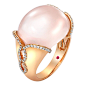 18ct Rose Gold Rose Quartz and Diamond Dress Ring