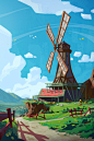 Stylized background sketch