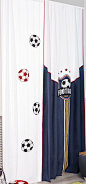 Soccer Sheer Single Curtain Panel: 