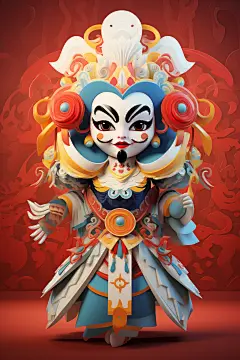 京剧人物国粹3D人物模型