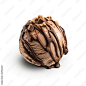 Chocolate Peanut Butter Ice Cream Ball isolated on white background