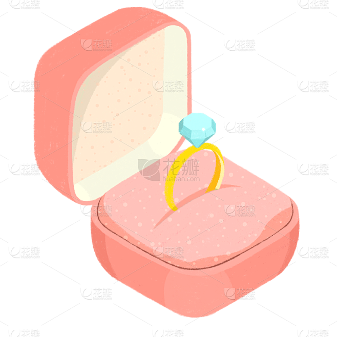 手绘-婚礼配饰贴纸-戒指