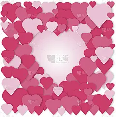 3d纸心拼贴向量卡