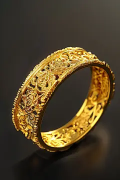 简约黄金首饰摄影图