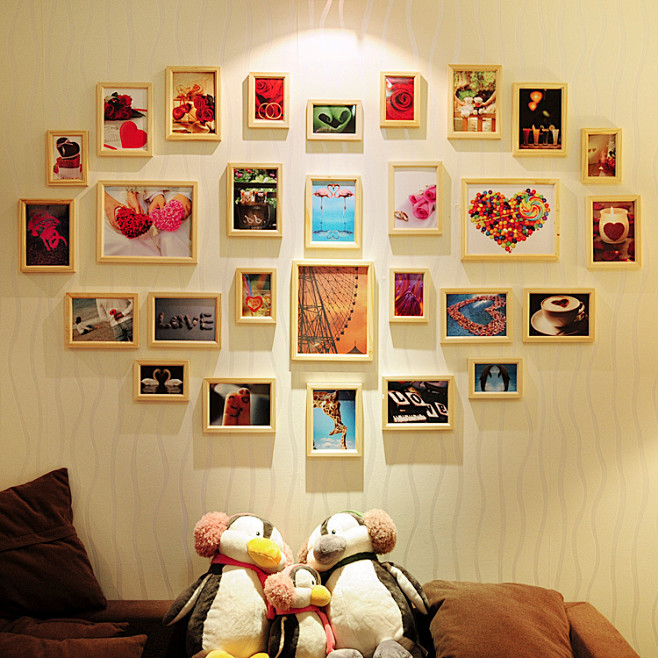 "很有爱的一款照片墙~~温馨的生活照就放...