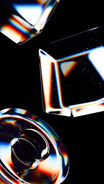 点击来源直接获取大图文件 |玻璃抽象几何 3D。3D 插图渲染。