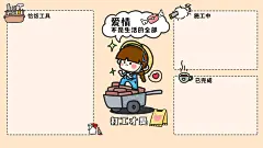 打工人可爱卡通插画分区电脑壁纸