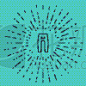 black line pants icon isolated on green