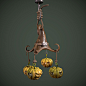 hellowen chandelier , Dmitry Tsyplakov : for sale on cgt - https://www.cgtrader.com/haridon