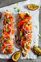 Baguette with Smoked Salmon and Granadilla 