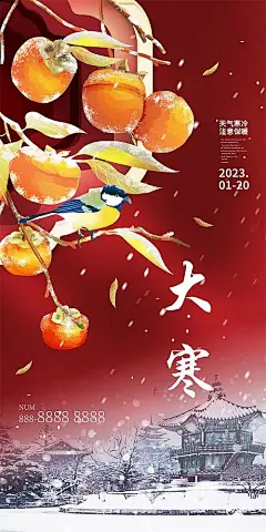 大寒节气海报 -享设计