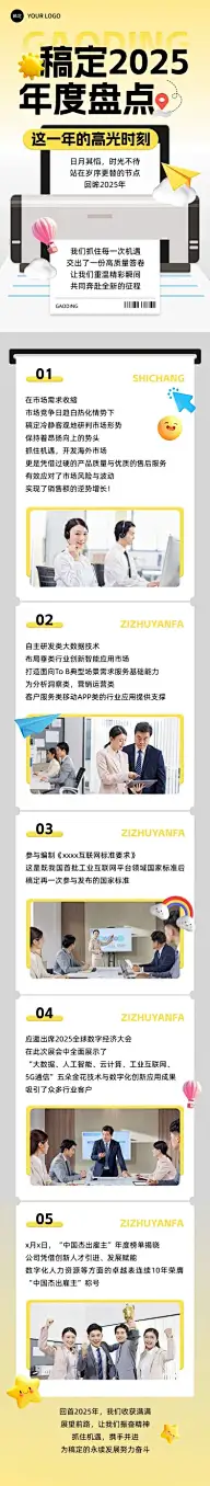 年终总结企业回顾趣味创意公众号文章长图AIGC