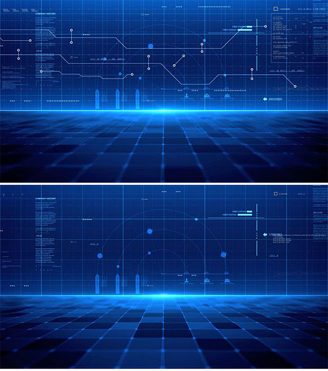 蓝色科技信息化可视化数字化动态背景视频