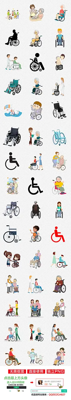 残疾人轮椅图标指示医疗器材海报素材背景图片