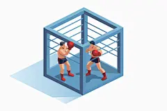 扁平风体育场运动微缩沙盘插画