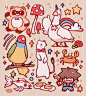an image of cartoon animals and other things