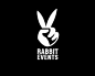 RABBITEVENTS标志  手势 剪刀手 胜利 耶 黑白色 兔子 简约 商标设计  图标 图形 标志 logo 国外 外国 国内 品牌 设计 创意 欣赏