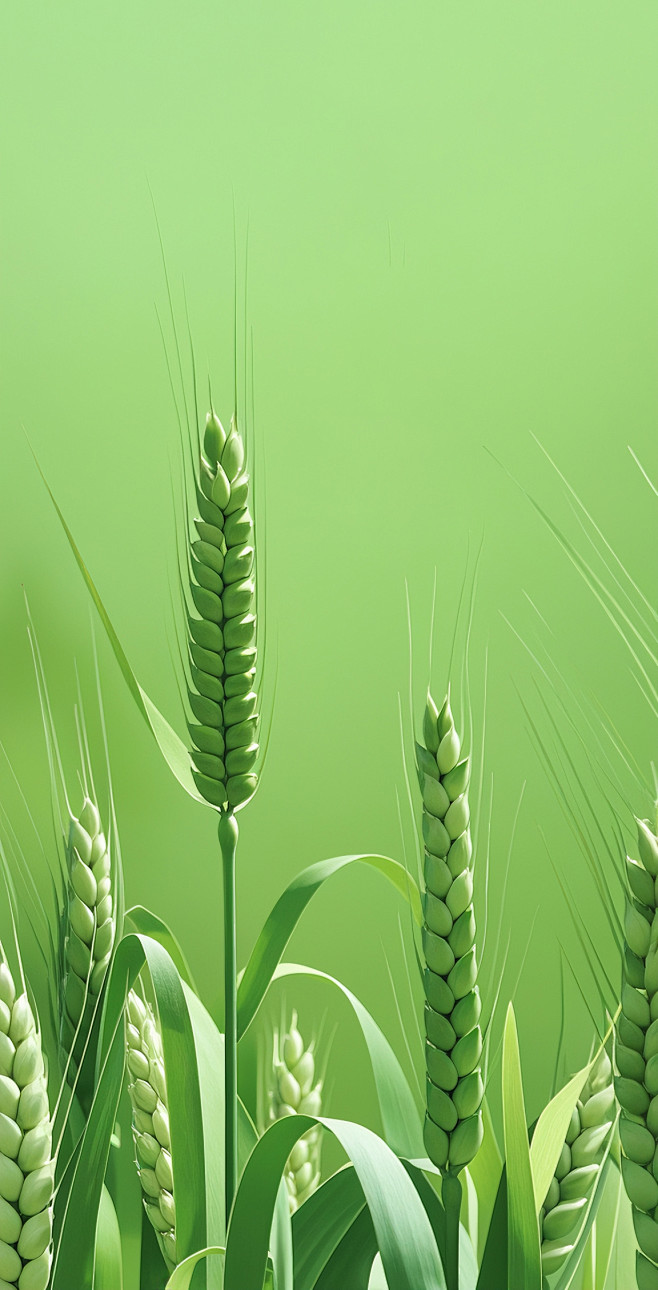 小满节气海报背景绿色小麦饱满的麦子俯视层次感