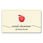 Red Apple School Teacher Simple Light Yellow Double-Sided Standard Business Cards (Pack Of 100)