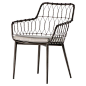 Albin Hairpin Iron Rattan Outdoor Dining Chair | Kathy Kuo Home