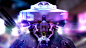 General 2560x1440 digital art robot futuristic purple